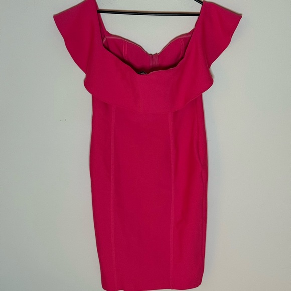 Fashion Nova Strapless Hot Pink Dress - Picture 2 of 3